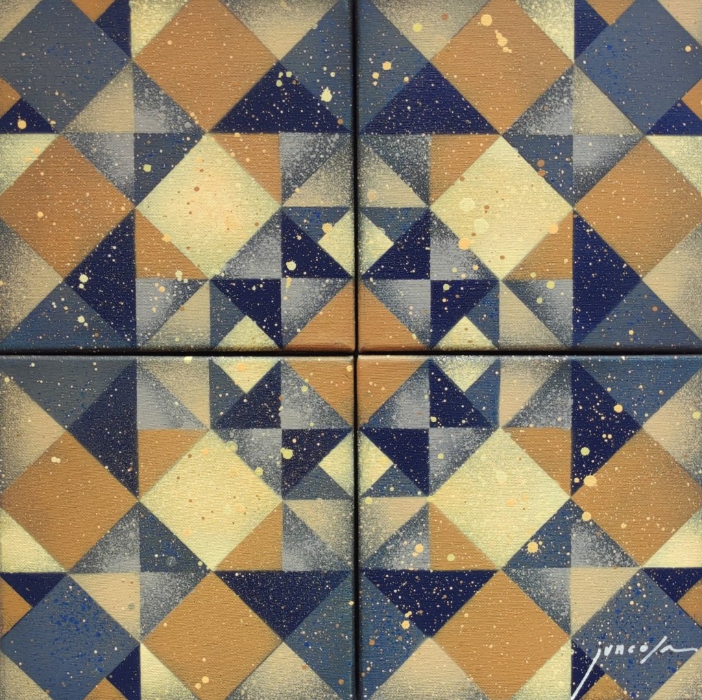 Juncosa Geometric Azul y Ocre