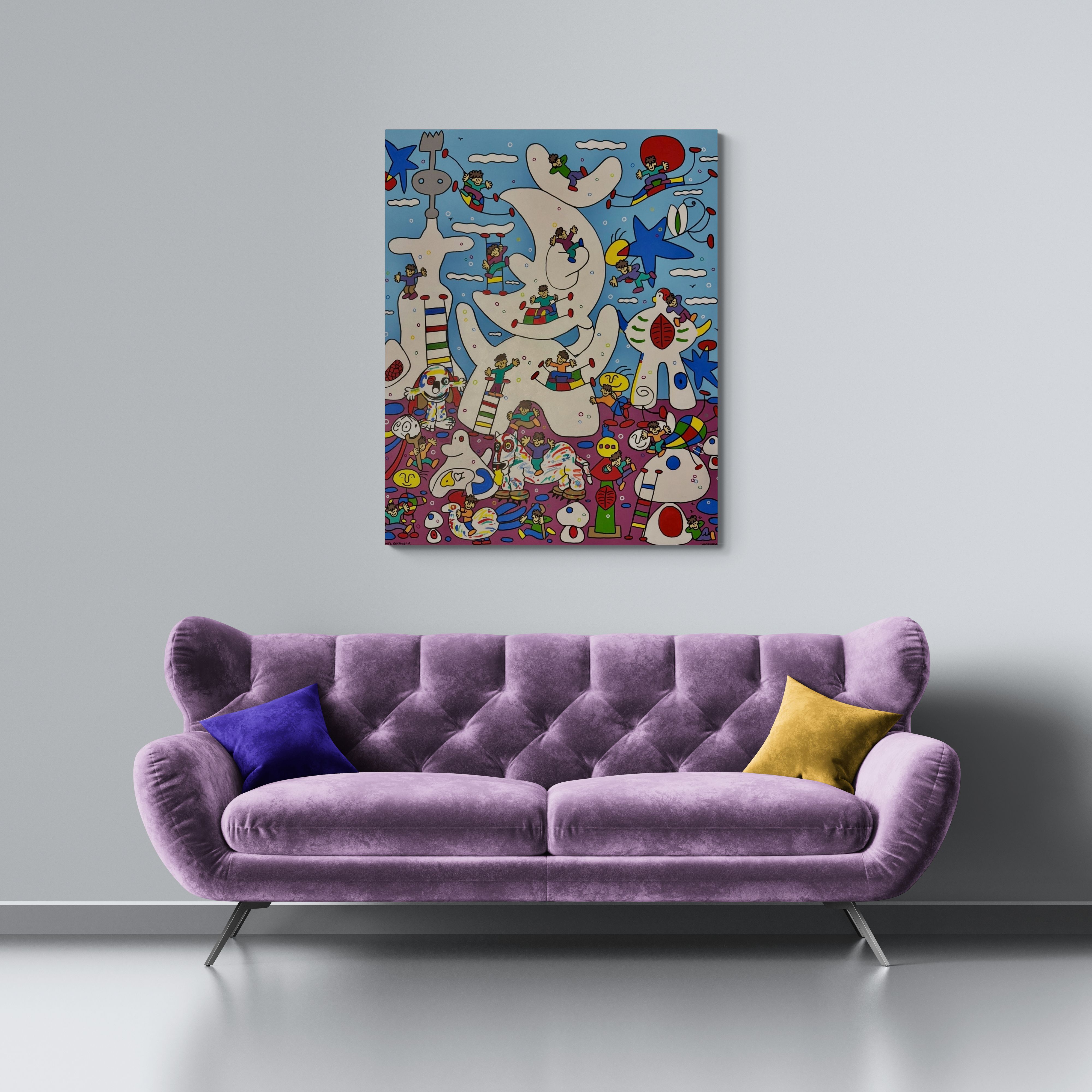 Camil Escruela artist Homenatge a Miró Técnica mixta sobre lienzo 100 x 120 cm 3800 Barcelona Art Gallery Art Gallery Barcelona Bcn Artistic Expression Modern art Gallery Works of art Visual Artists